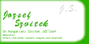 jozsef szvitek business card